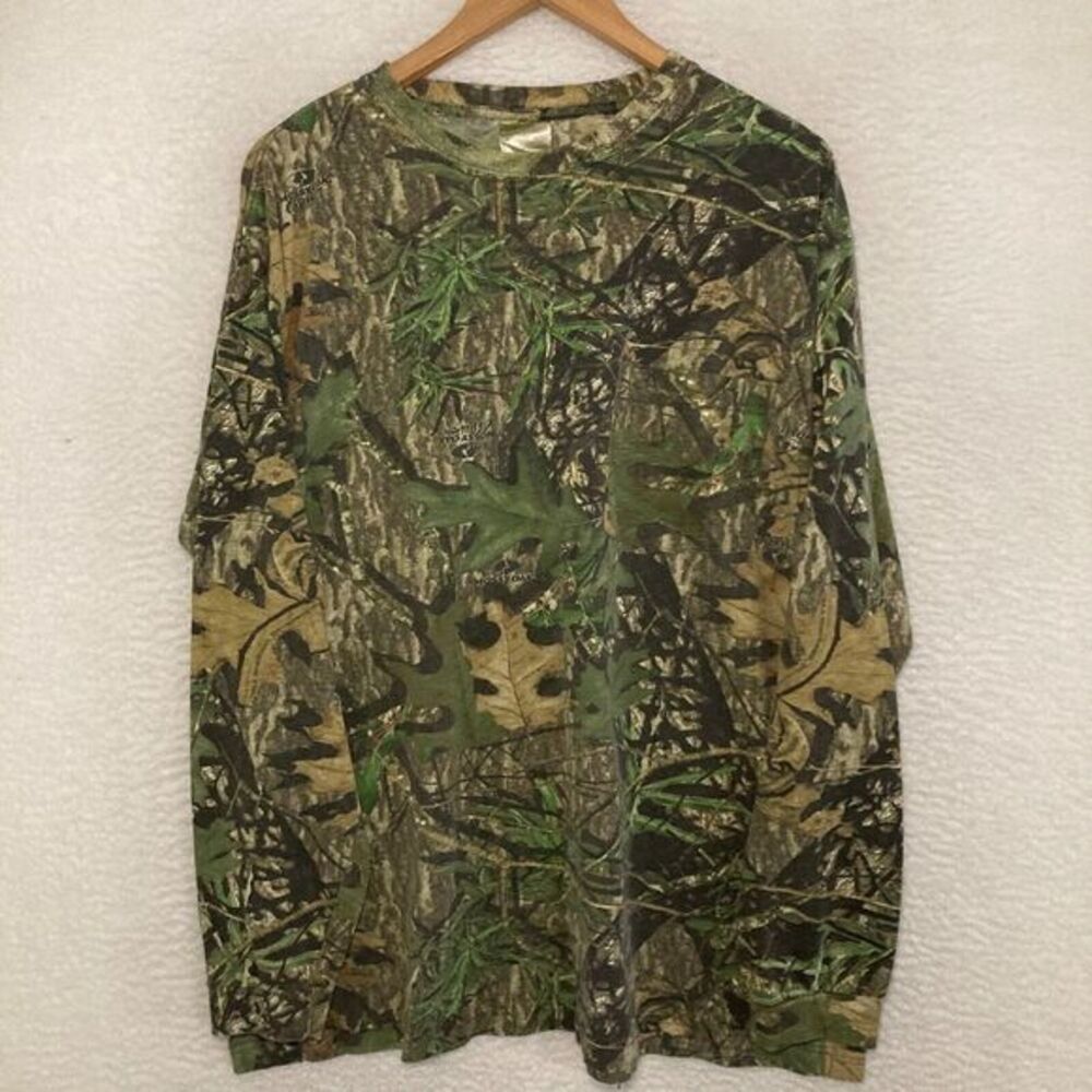 Vtg Field Staff Mossy Oak‎ Obsession Camo Shirt Mens 2XL Hunting Gorpcore Tee